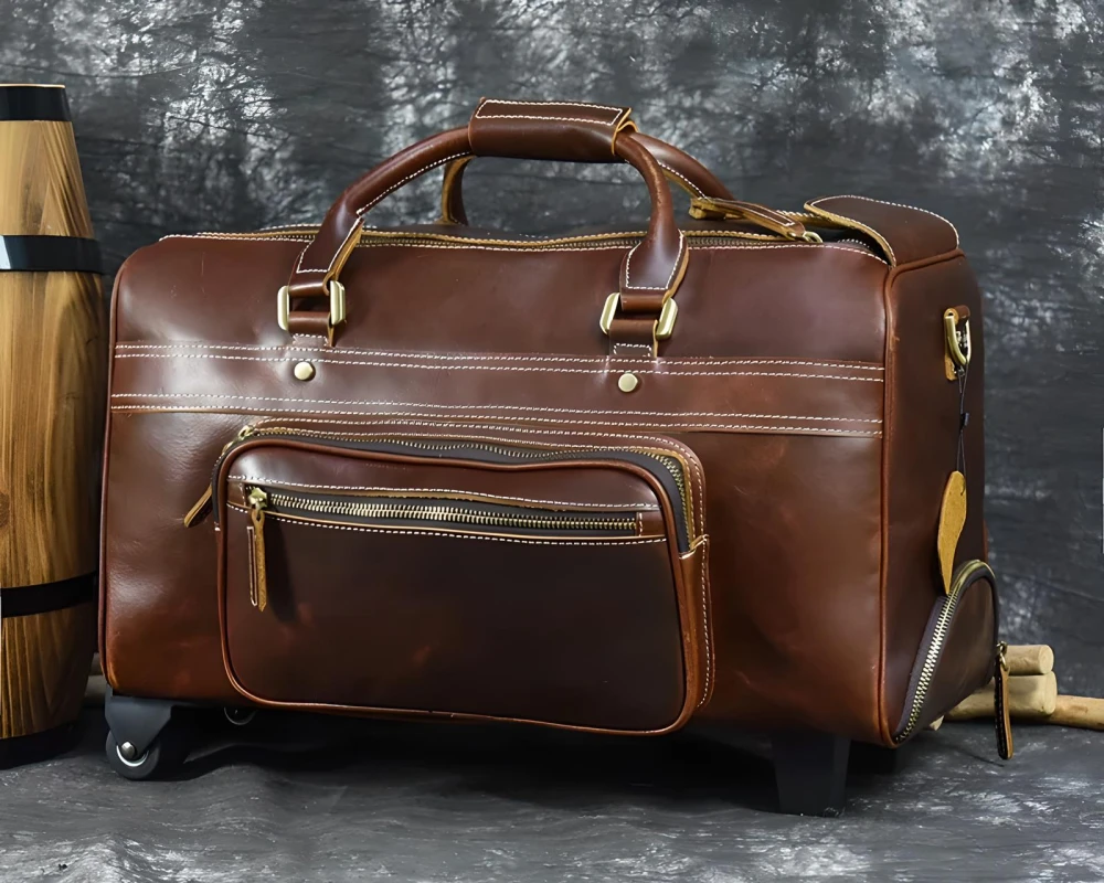 faux leather carry on luggage